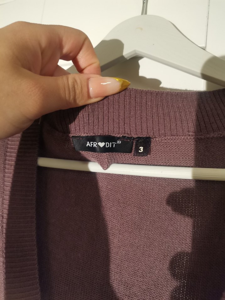 Afrodit Düğmeli Mor Kadın Hırka - Görsel 3