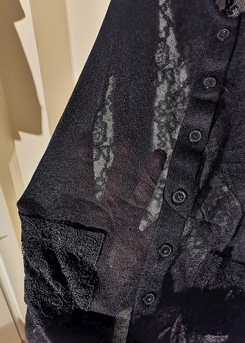 Koton Dantel Detaylı Siyah Hırka - Görsel 4