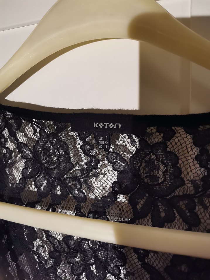 Koton Dantel Detaylı Siyah Hırka - Görsel 5