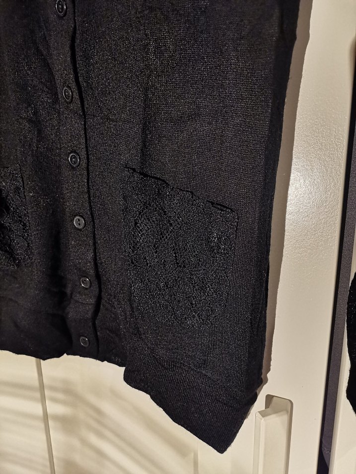 Koton Dantel Detaylı Siyah Hırka - Görsel 3