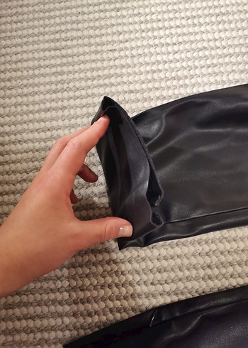 Kadın Siyah Deri Pantolon - Görsel 7