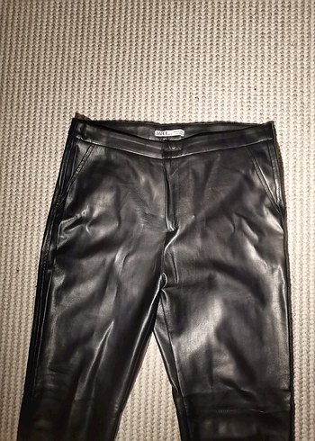 Kadın Siyah Deri Pantolon - Görsel 2