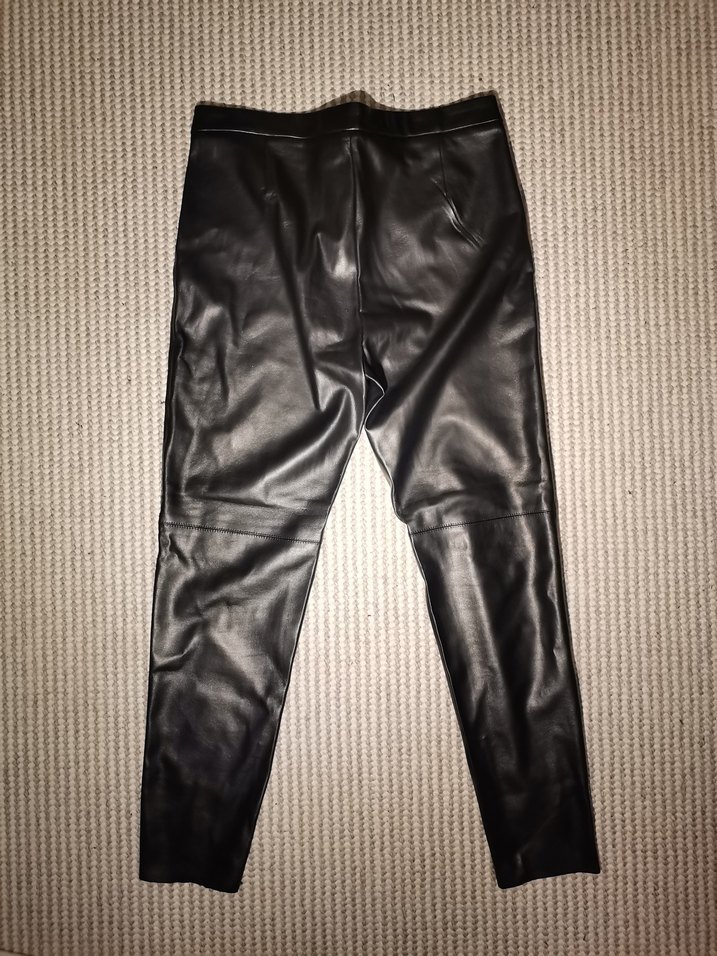 Kadın Siyah Deri Pantolon - Görsel 5