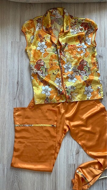 kadın saten pijama takımı - Görsel 6