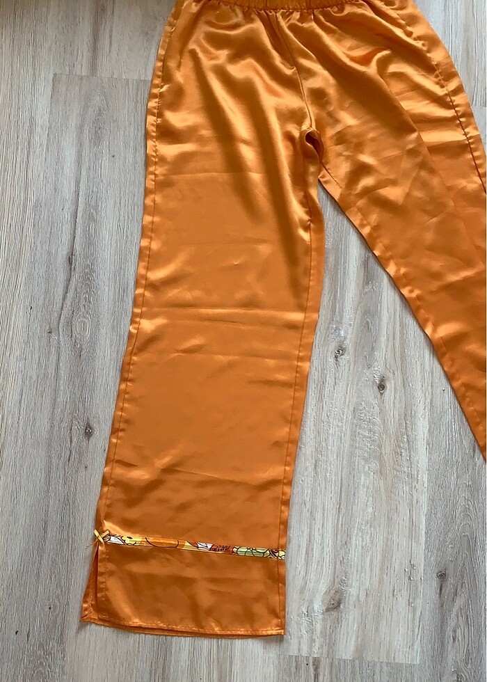 kadın saten pijama takımı - Görsel 5