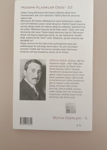 Bilinmeyen Bir Kadının Mektubu - Stefan Zweig