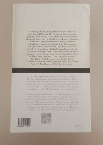 Homeros İlyada - Hasan Ali Yücel Klasikler Dizisi