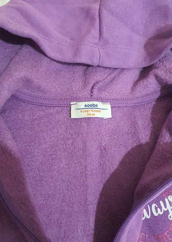 5 Yaş Beden Kız Çocuk Kapüşonlu Mor Fermuarlı Sweatshirt