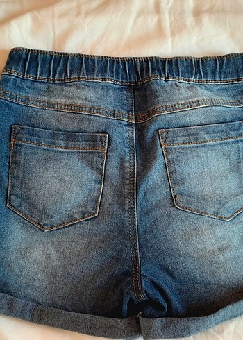 LC Waikiki Beli lastikli mavi Kız Kot Şort