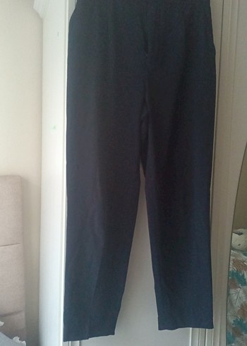 Lacivert Kadın Kumaş Pantolon Midi Boy