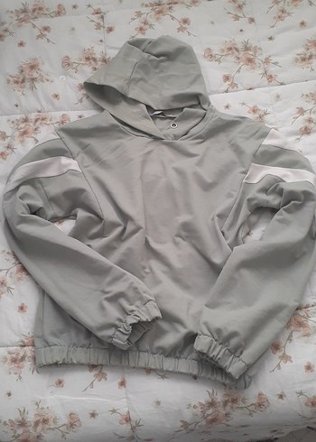 Gri Kapüşonlu Salaş Sweatshirt