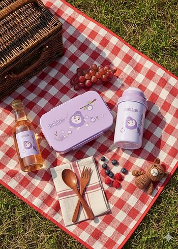 Mor Çocuk Termos Seti ve Beslenme Kutusu - Görsel 3