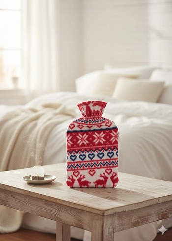 Kırmızı Desenli Çocuk Sıcak Su Torbası - Görsel 3