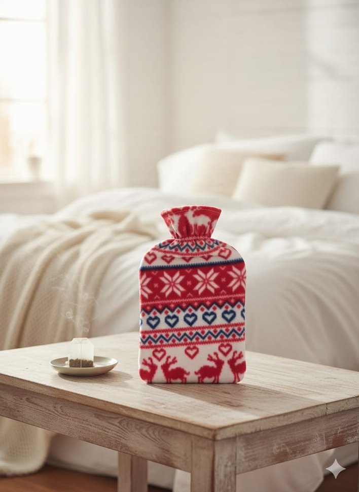 Kırmızı Desenli Çocuk Sıcak Su Torbası - Görsel 3