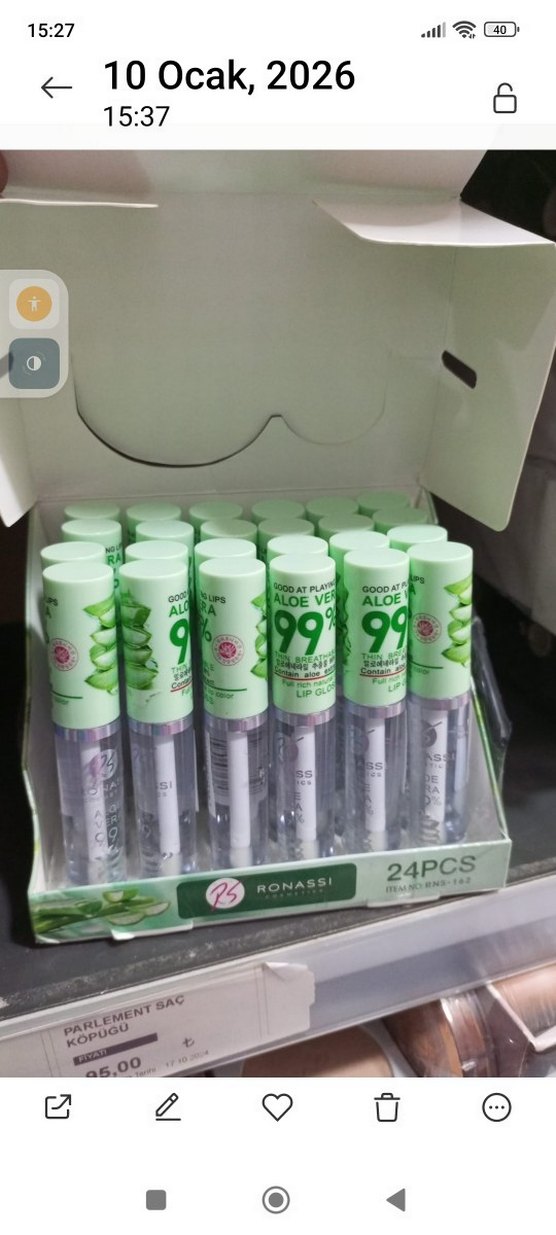 Ronassi Aloe Vera Işıltılı Yeşil Dudak Parlatıcısı - Görsel 4