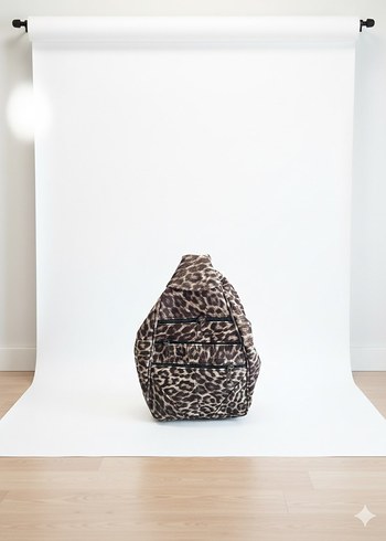 Kadın Zebra Desenli Fermuarlı Sırt Çantası hakiki deri - Görsel 2