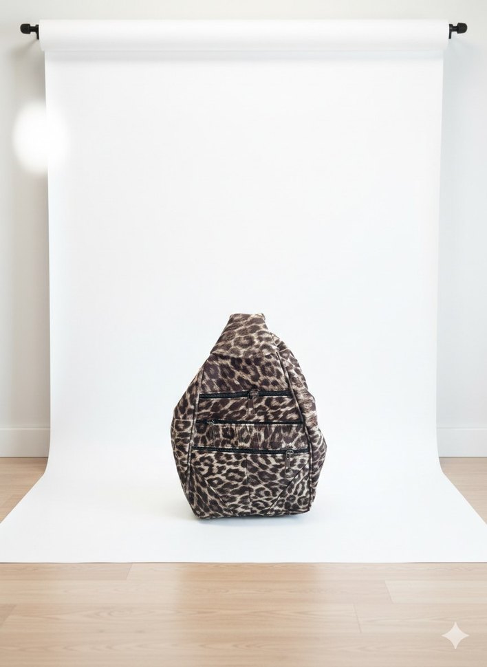 Kadın Zebra Desenli Fermuarlı Sırt Çantası hakiki deri - Görsel 2