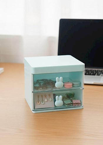 Pastel Mavi Makyaj Organizer Kutusu - Görsel 3