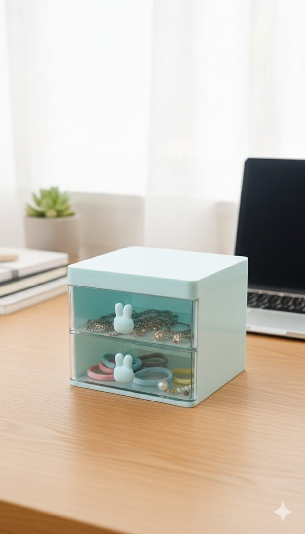 Pastel Mavi Makyaj Organizer Kutusu - Görsel 2