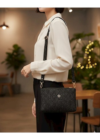 Siyah Parlak Kadın Deri Çanta - Görsel 2