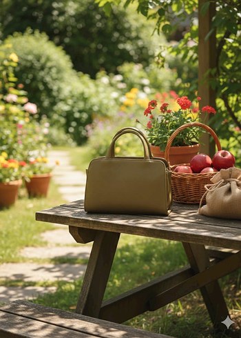 Bej Deri Kadın Çantası - Görsel 3