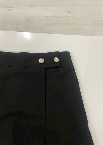 m Beden Siyah Piliseli Şort Etek