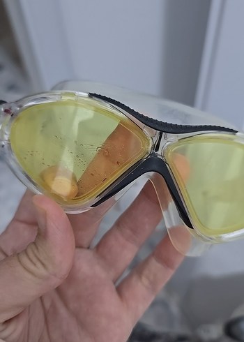 Beyaz Baskılı Mini Biker Yüzücü Gözlüğü - Görsel 3