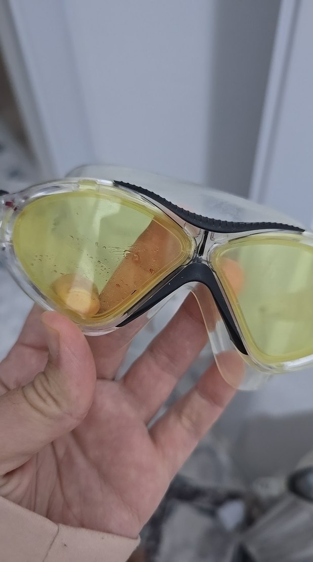 Beyaz Baskılı Mini Biker Yüzücü Gözlüğü - Görsel 3