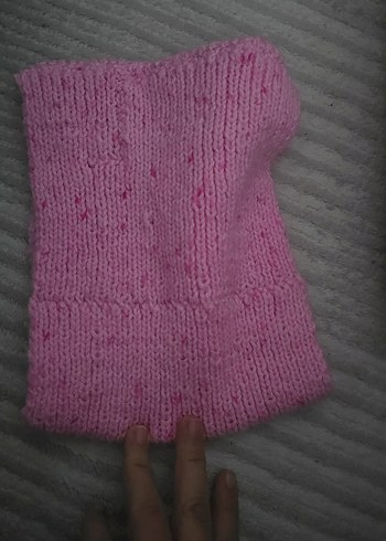 Pembe Örgü Çocuk Boyunluk yada bandana - Görsel 2