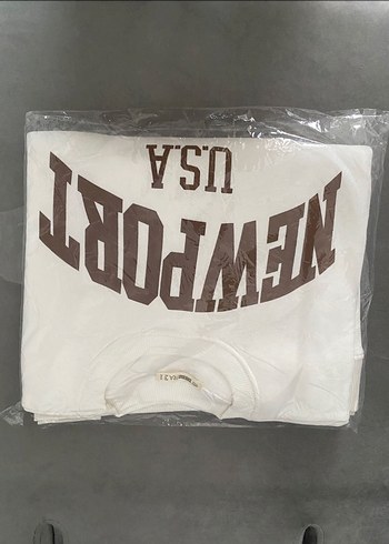 Beyaz Newport Baskılı Kadın Sweatshirt - Görsel 5