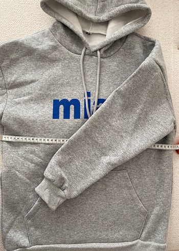 Gri Kapüşonlu Rahat Kadın Sweatshirt - Görsel 7