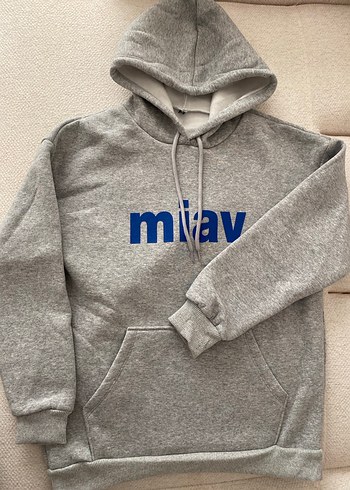 Gri Kapüşonlu Rahat Kadın Sweatshirt - Görsel 5