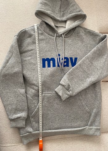 Gri Kapüşonlu Rahat Kadın Sweatshirt - Görsel 6