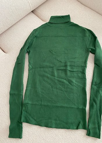 Yeşil Kadın Boğazlı İnce Triko Kazak - Görsel 5