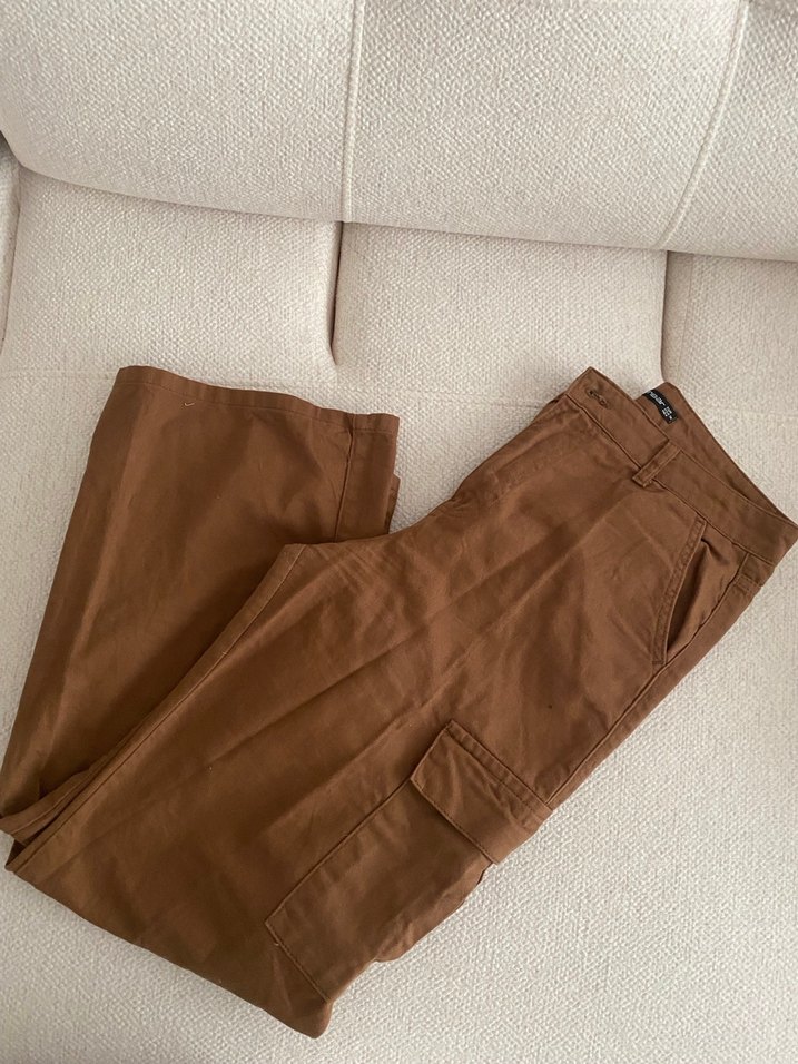 Kadın Kahverengi Regular Fit Midi Kot Pantolon - Görsel 2