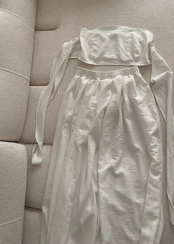 Beyaz Uzun Keten Salaş Takım - Görsel 3
