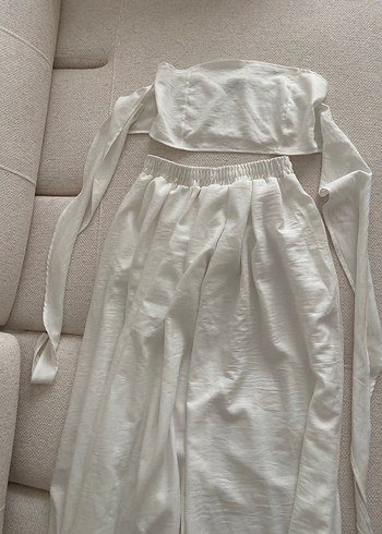 Beyaz Uzun Keten Salaş Takım - Görsel 8