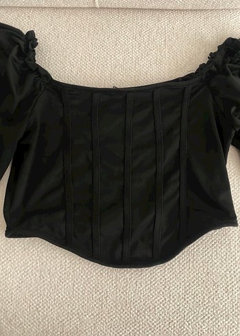 Kadın Siyah Gotik Mini Bluz - Görsel 2