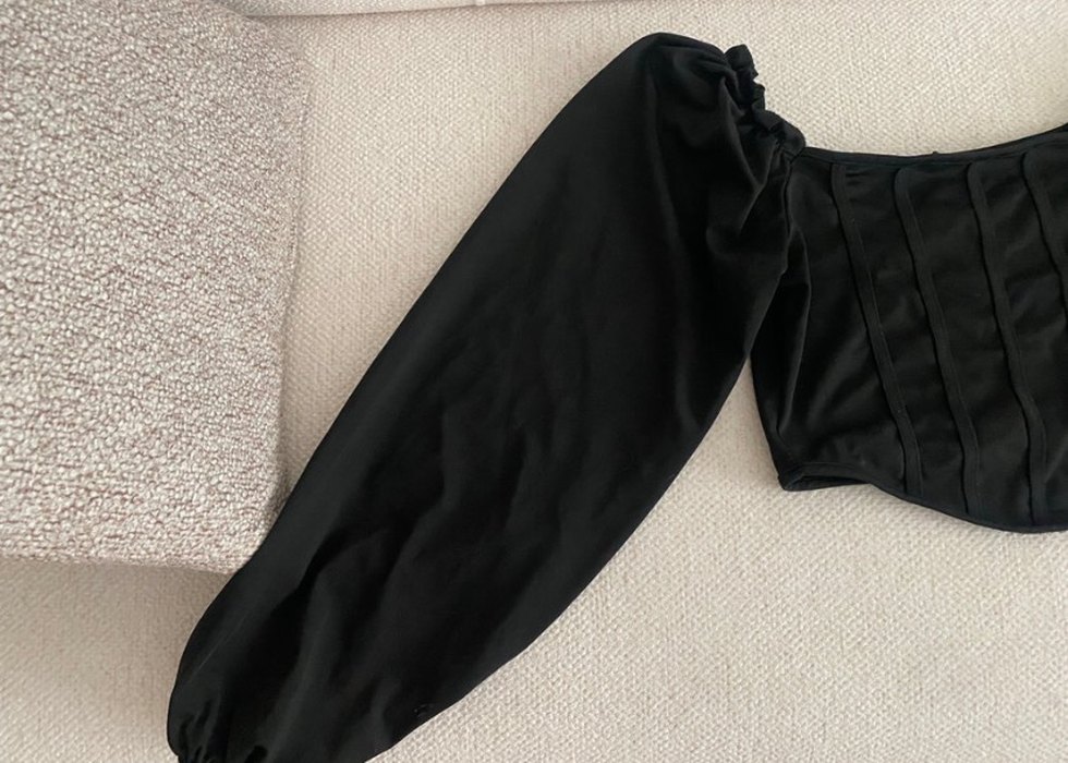 Kadın Siyah Gotik Mini Bluz - Görsel 3