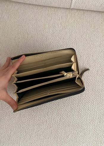 Siyah Deri Yılan Desenli Fermuarlı Kadın Cüzdanı - Görsel 5