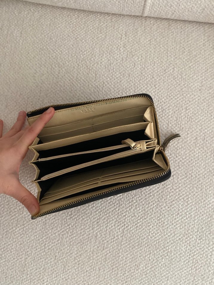 Siyah Deri Yılan Desenli Fermuarlı Kadın Cüzdanı - Görsel 5