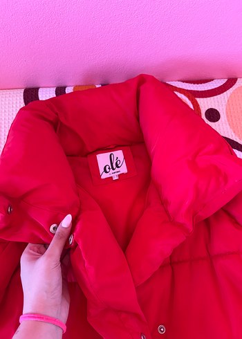 Kırmızı Kadın Şişme Mont - Görsel 2