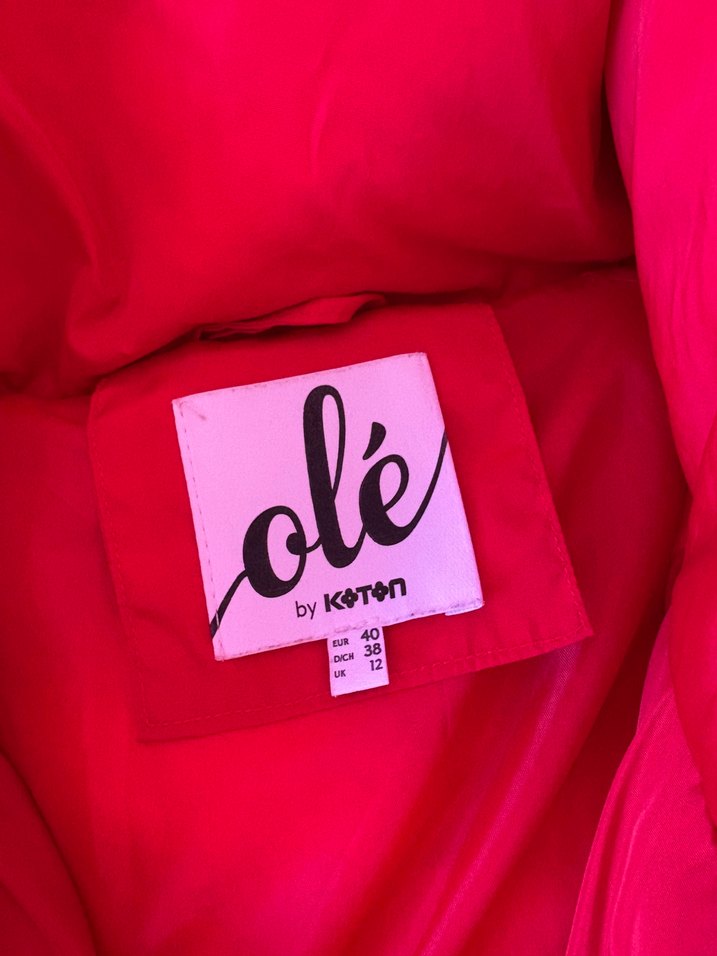 Kırmızı Kadın Şişme Mont - Görsel 4