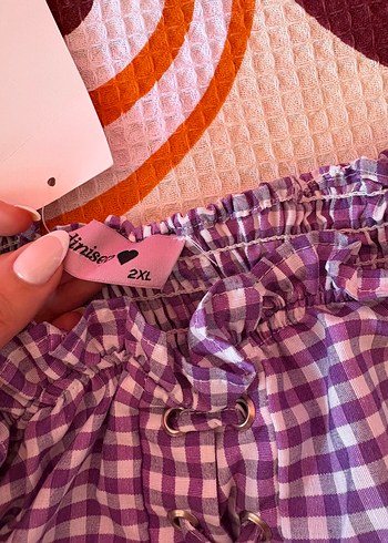 Fırfırlı Gipeli Crop Mor - Görsel 2