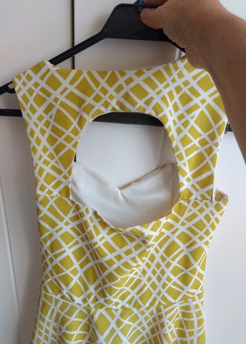 Sarı Pilili Midi Bohem Elbise - Görsel 3