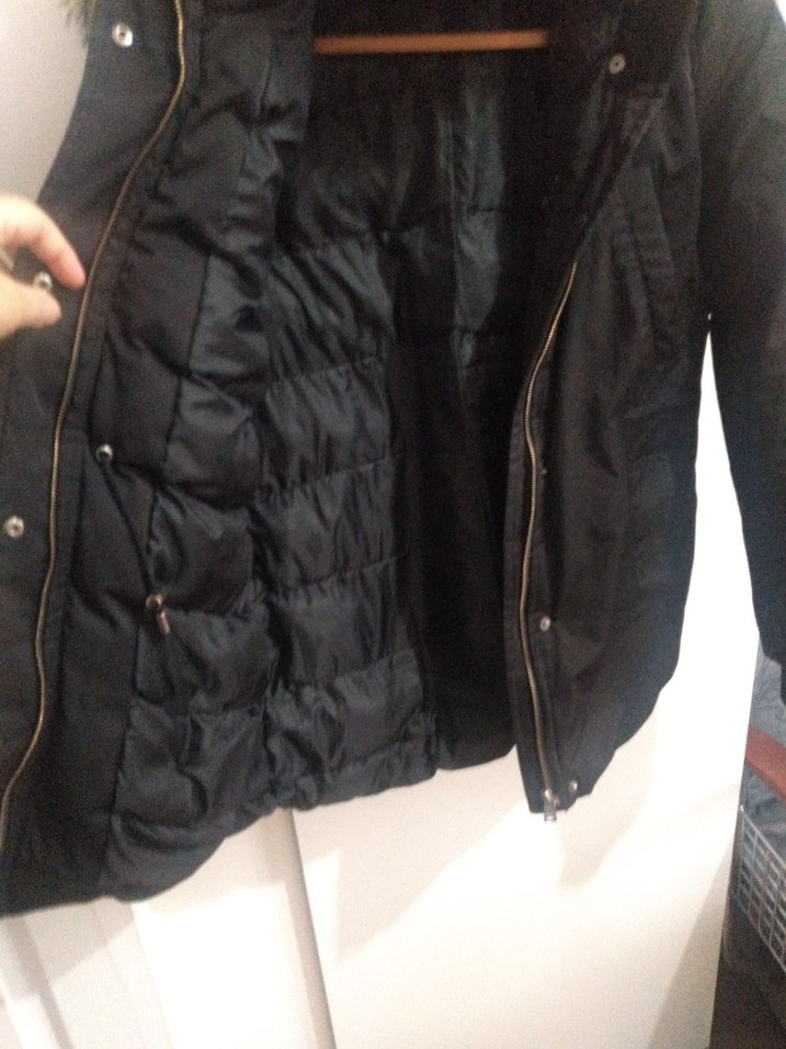 Siyah Kürklü Kadın Kışlık Mont - Görsel 2