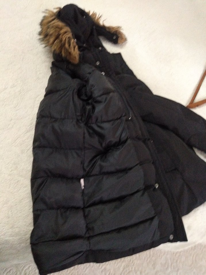 Siyah Kürklü Kadın Kışlık Mont - Görsel 5