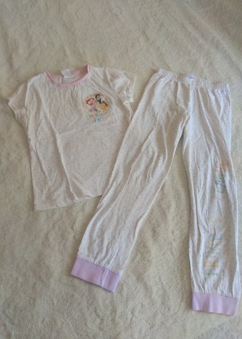 7 Yaş Beden Kızlar için Kısa Kollu Pamuklu Pijama Takımı