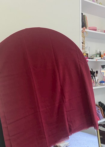  Beden Bordo Kadın Drape Detaylı keten Şal