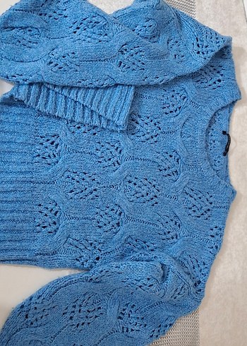 Mavi Bohem Örgü Kadın Kazak - Görsel 2